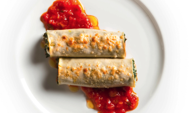 Cannelloni with Swiss Chard and Fresh Goat Cheese