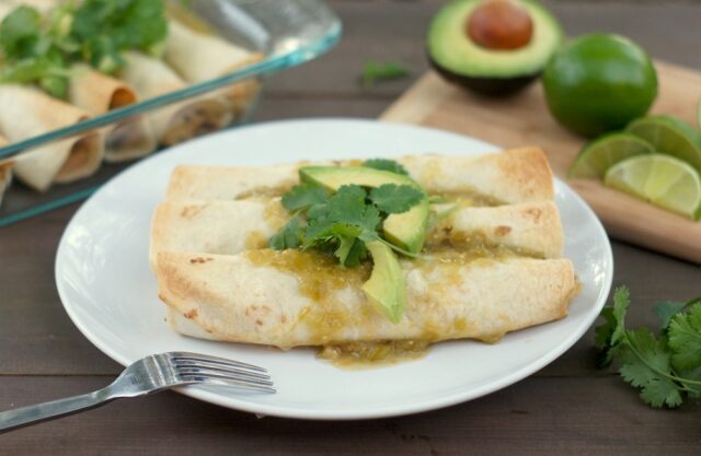 Chicken, spinach, pepper jack enchiladas