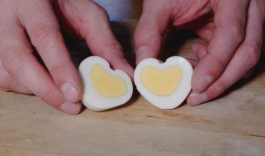 Heart-shaped eggs