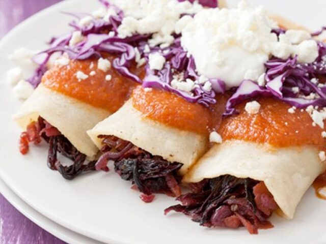 Hibiscus flower enchiladas