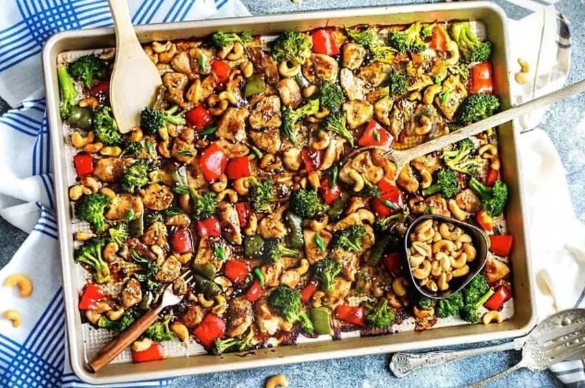 Sheet Pan Cashew Chicken