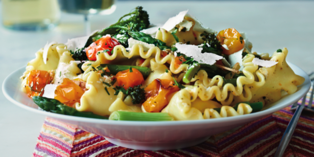 Spring Pasta with Blistered Cherry Tomatoes